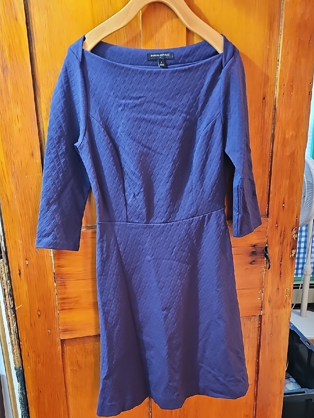 Banana Republic Purple Textured Fit & Flare Dress